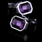 Amethyst cufflinks French shirt cuff button