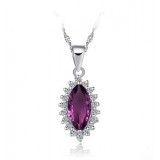 Angel's tear purple gemstone Silver Pendant
