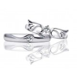 Angel's wings couples sterling silver ring