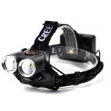 Black 18650 CREE T6 dual LED headlamp