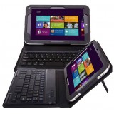Black 8'' Leather case with Bluetooth Keyboard for Toshiba encore8 / wt8
