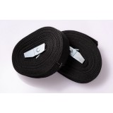 Black lashing strap with safety buckle