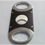 Black + silver stainless steel cigar cutter