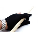 Black three-finger glove for billiard
