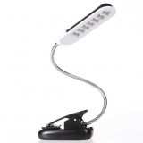 Black + White clip-on LED desk lamp