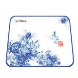 Blue and white mouse pad