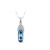 Blue crystal sterling silver pendant