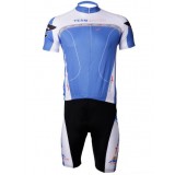 Blue short-sleeved cycling clothing kit
