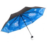 Blue sky white clouds UV protection sun umbrella