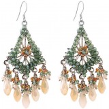 Bohemia fringe long Crystal Earrings