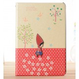 cartoon drawing ultrathin leather case with stand for ipad mini