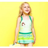 Cartoon one-piece swimwear for little girls