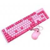 Cartoon Pink Girls waterproof keyboard and mouse set