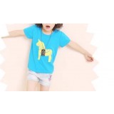 Children's round neckline short-sleeved T-shirt