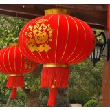 Chinese style red flannel lanterns