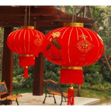 Chinese style red flannel lanterns