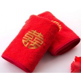 Chinese style red package edge wedding towel