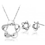 Christmas flower classic sterling silver jewelry sets