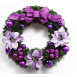 Classic 40cm purple bow Christmas wreath