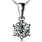Classic Love diamond pendant in sterling silver