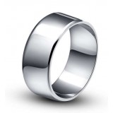Classic sterling silver platinum plated men's ring
