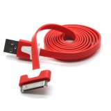 Color flat Noodle USB data cable for iphone4s / 4