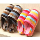 colored stripes bear plush slippers