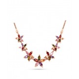 Colorful flower high-level Zircon necklace