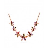 Colorful flower high-level Zircon necklace