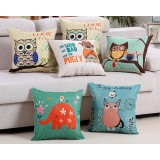 Cotton and linen cartoons throw pillow