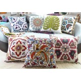 Cotton embroidered pillow