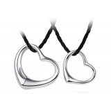 Couples heart pendant in sterling silver