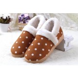 Couples hight cut dots plush slipper