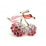 Crystal cherries brooch