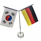 Crystal Y-type stainless steel national flag desk holder