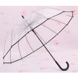 curved handle transparent windproof umbrella
