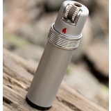 Cylindrical metal wheeled lighter