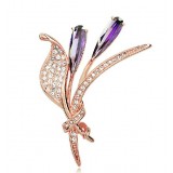 Delicate lavender zircon crystal brooch