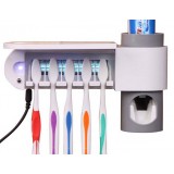 Disinfection toothbrush holder + toothpaste dispenser