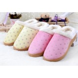 dots indoor plush slippers