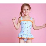 dots skirt style children one-piece swimwear