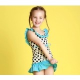 dots skirt style children one-piece swimwear