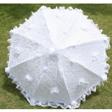 double layer white lace wedding umbrella