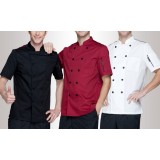 Double row buttons short-sleeve chef uniforms