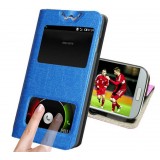 Dual Windows Flip Leather Case for ZTE n919 n919d