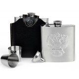 Eagle patterns 6oz stainless steel hip flask