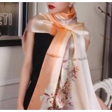 Elegant high-end flower patterns 100% silk super long scarf