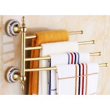 European-style copper golden rotatable towel holder