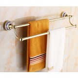 European-style golden bathroom double layer towel rack