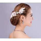 European style pale pink bridal hair accessories